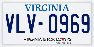 VA license plate VLV0969