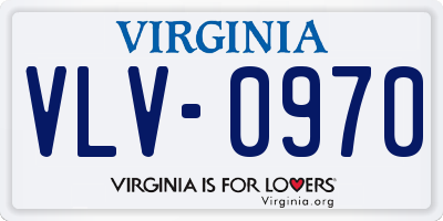 VA license plate VLV0970