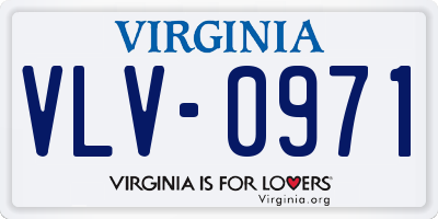 VA license plate VLV0971