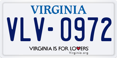 VA license plate VLV0972