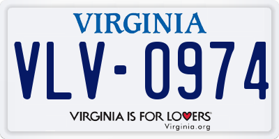 VA license plate VLV0974