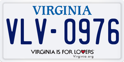 VA license plate VLV0976
