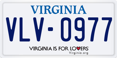 VA license plate VLV0977