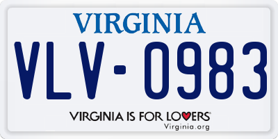 VA license plate VLV0983