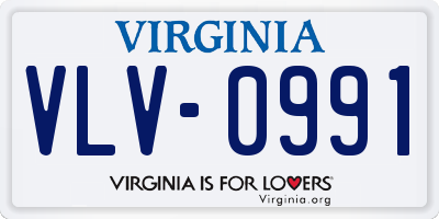 VA license plate VLV0991