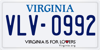 VA license plate VLV0992