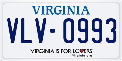 VA license plate VLV0993