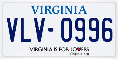 VA license plate VLV0996