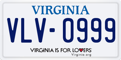 VA license plate VLV0999