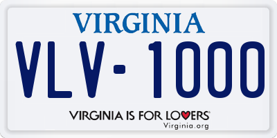 VA license plate VLV1000