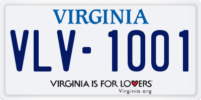 VA license plate VLV1001