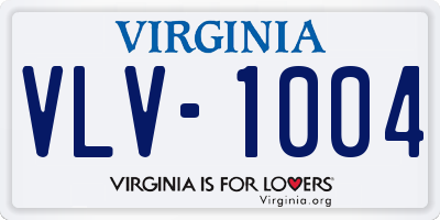 VA license plate VLV1004