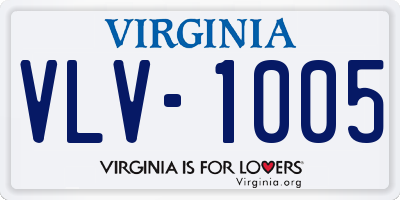 VA license plate VLV1005