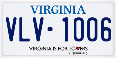 VA license plate VLV1006