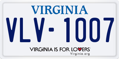 VA license plate VLV1007