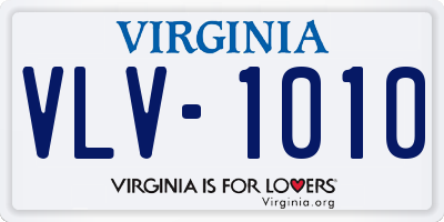 VA license plate VLV1010