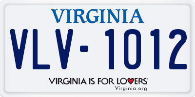 VA license plate VLV1012