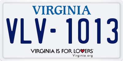 VA license plate VLV1013