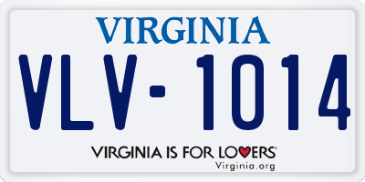 VA license plate VLV1014