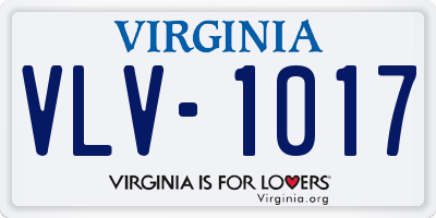 VA license plate VLV1017