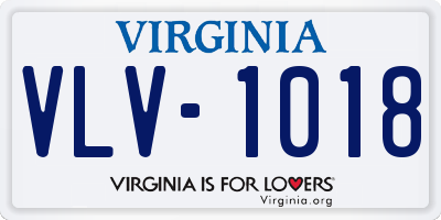 VA license plate VLV1018