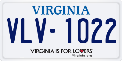 VA license plate VLV1022