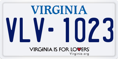VA license plate VLV1023