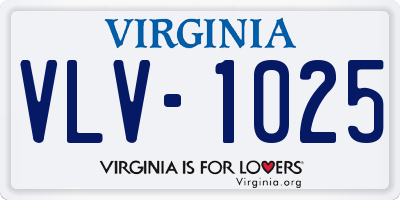 VA license plate VLV1025