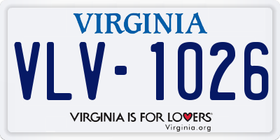 VA license plate VLV1026