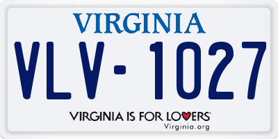 VA license plate VLV1027