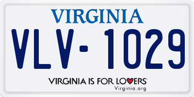 VA license plate VLV1029