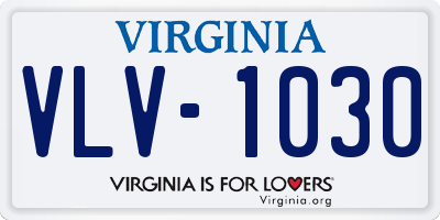 VA license plate VLV1030