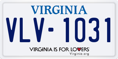 VA license plate VLV1031