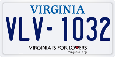 VA license plate VLV1032