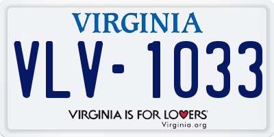 VA license plate VLV1033