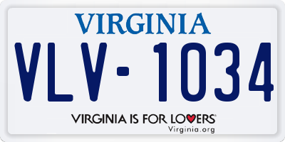 VA license plate VLV1034