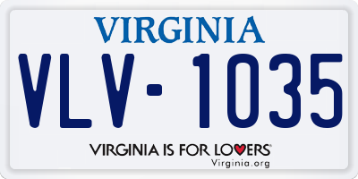 VA license plate VLV1035