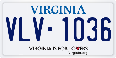 VA license plate VLV1036