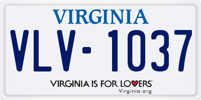 VA license plate VLV1037