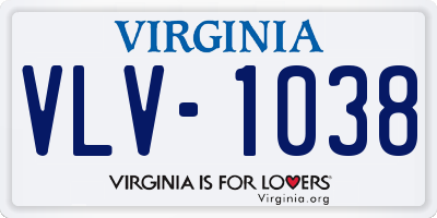 VA license plate VLV1038