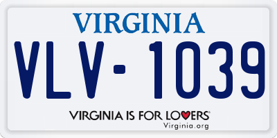 VA license plate VLV1039