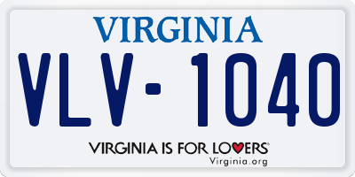 VA license plate VLV1040