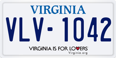 VA license plate VLV1042