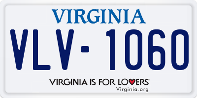 VA license plate VLV1060