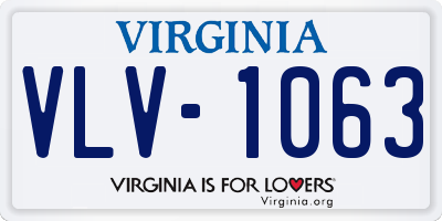 VA license plate VLV1063