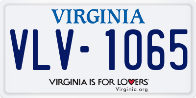 VA license plate VLV1065