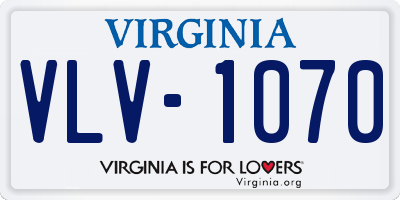 VA license plate VLV1070