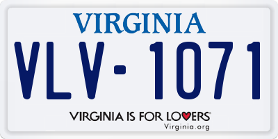VA license plate VLV1071