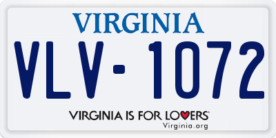 VA license plate VLV1072