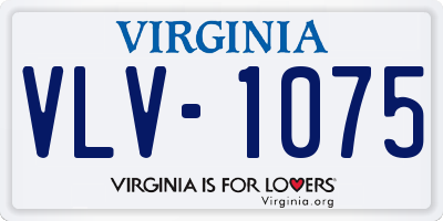 VA license plate VLV1075